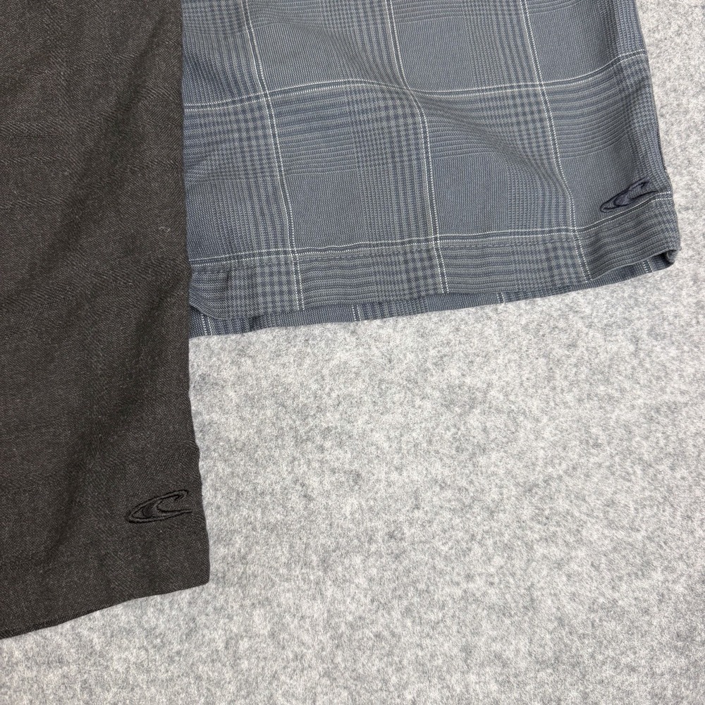 ONeill Mens Hybrid Shorts Lot 2 Size 30 Solid Brown Plaid Grey Boardshorts - Picture 2 of 8